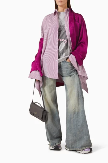 قميص بأساور بعقدة قطن بوبلين