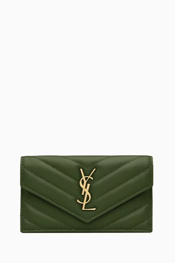 Cassandre Fragments Flap Card Case in Quilted Lambskin