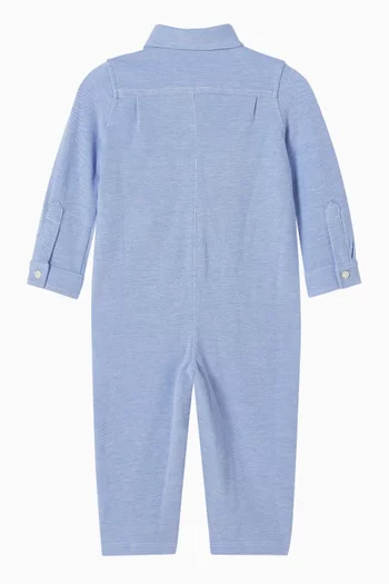 Logo One-piece Romper in Cotton