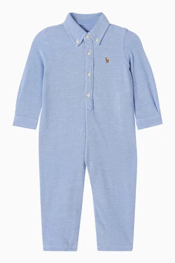 Logo One-piece Romper in Cotton