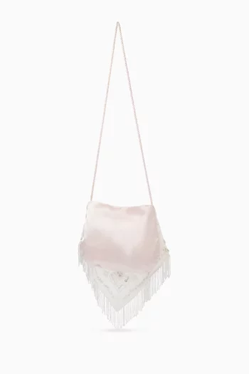 Crystal-embellished Bag on Satin