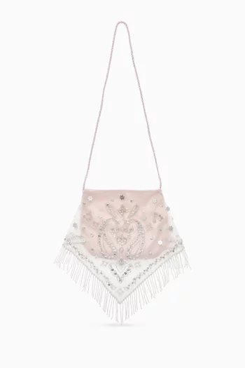 Crystal-embellished Bag on Satin