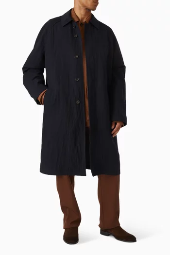 معطف ترنش قابل للطي مزيج صوف