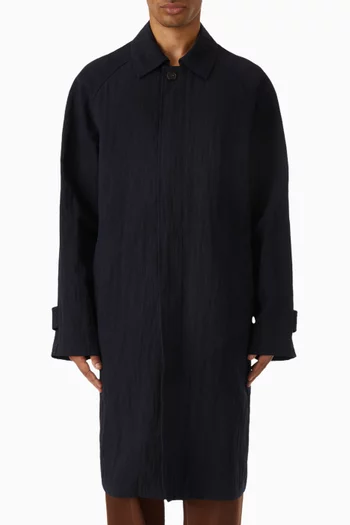 معطف ترنش قابل للطي مزيج صوف