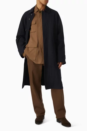 قميص بنمط جاكيت ساهاريان كتان