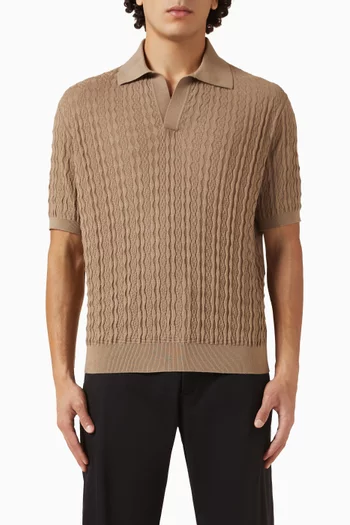 تي شيرت بولو بنقشة أرغايل دقيقة قطن