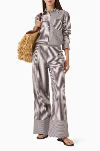 قميص افريل بصف أزرار مزيج قطن