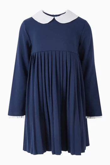 Anna Pleated Dress in Viscose-blend