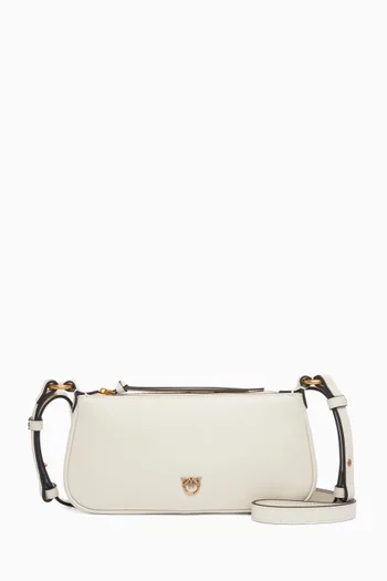 Mini Half Moon Baguette Bag in Leather