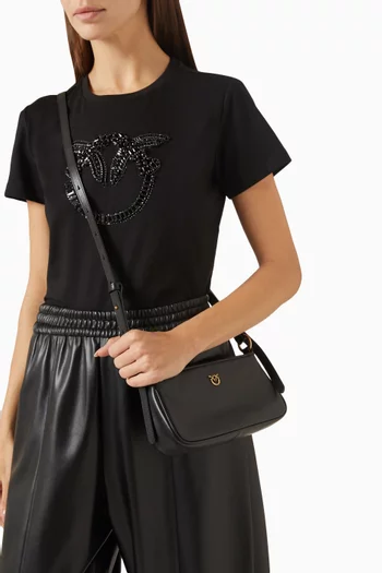 حقيبة مستطيلة ميني بتصميم نصف دائري جلد