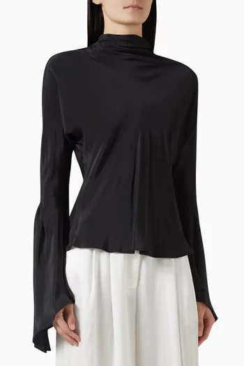 Bratz Open-back Blouse in Crepe de Chine