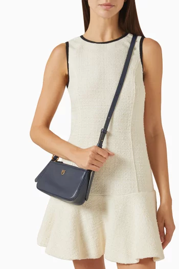 حقيبة مستطيلة ميني بتصميم نصف دائري جلد