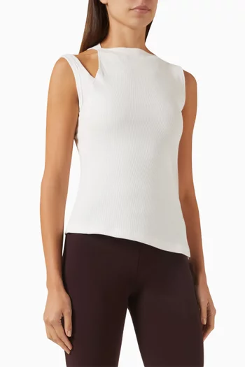 Oblique 90's Rib Top in Cotton Blend