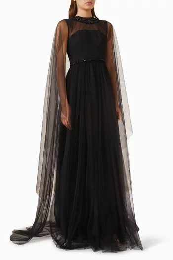 Celestial Beaded Jumpsuit in Tulle