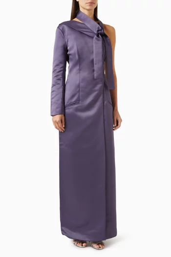 Grace One-shoulder Maxi Dress in Textured Jacquard