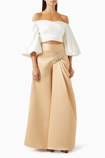 Regal Poise Top & Skirt Set
