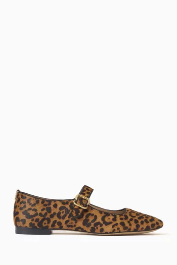 Michaela Mary Jane Pumps in Leopard-printed Leather