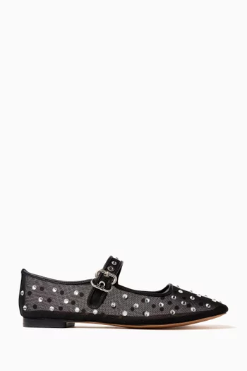 حذاء باليرينا ميكيلا شاين بكعب مسطح قماش شبكي