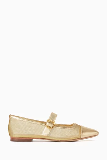 Miranda Mary-jane Pumps in Mesh & Leather