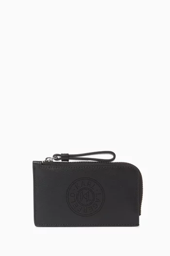 K/Circle Zip Cardholder in Leather