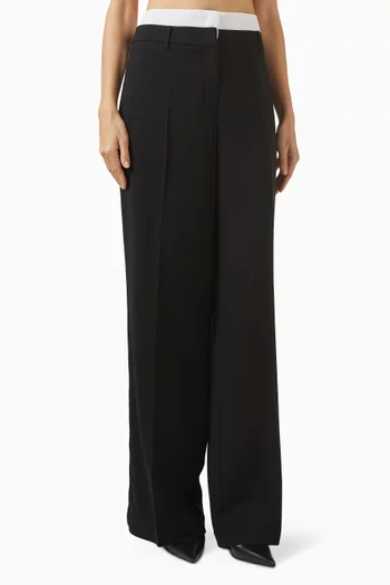 Contrast Trim Pants in Viscose