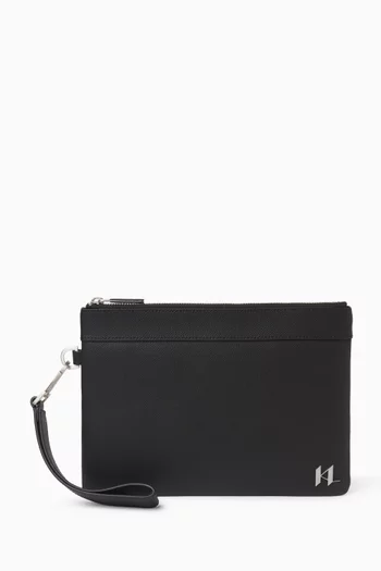 حقيبة ظهر بأحرف الماركة جلد