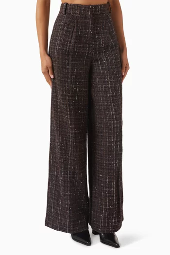 بنطال بادي مطرز بالترتر تويد