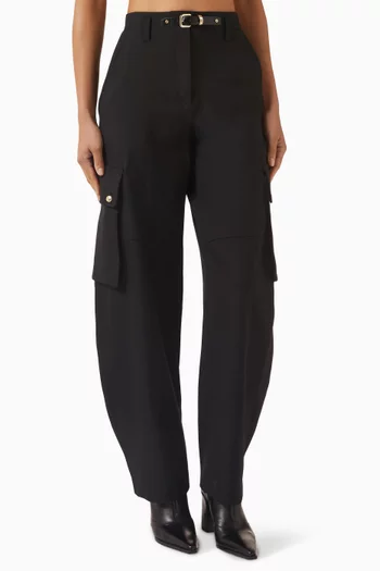 بنطال كارغو مزيج صوف