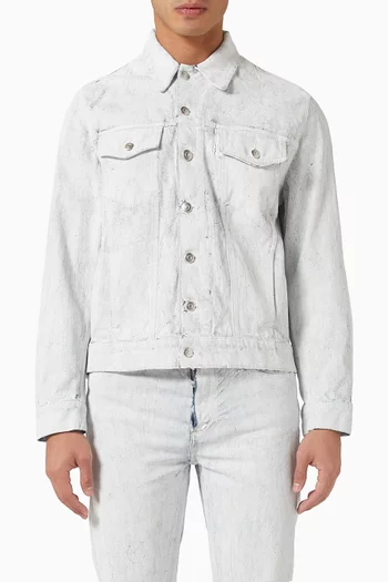 جاكيت مغلف بطبقة بنقشة متشققة دينم