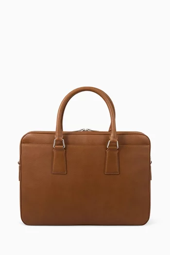 Large Briefcase in Grained Leather