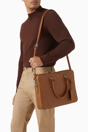 حقيبة عمل كبيرة جلد حبيبي