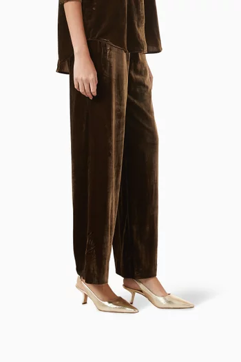 Bianka 60 Slingback Pumps in Metallic Leather