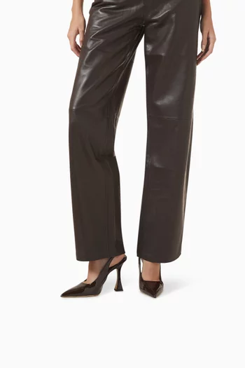 حذاء كلاسيك أوديت بسير خلفي وكعب 105 مم جلد لامع