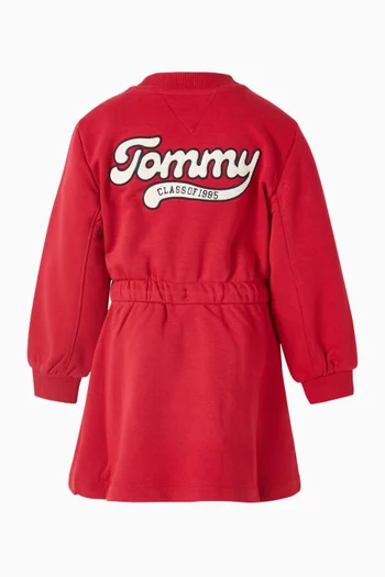 فستان بنمط سويت شيرت بتصميم جامعي قطن