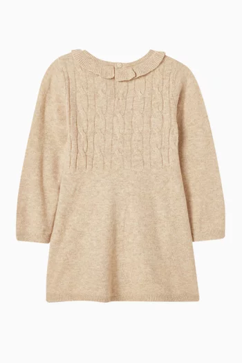 فستان بنمط سترة منسوج بغرزة الضفيرة