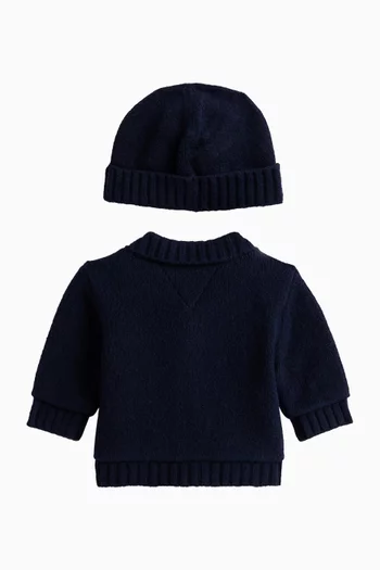 طقم هدايا قبعة بيني وكارديغان 