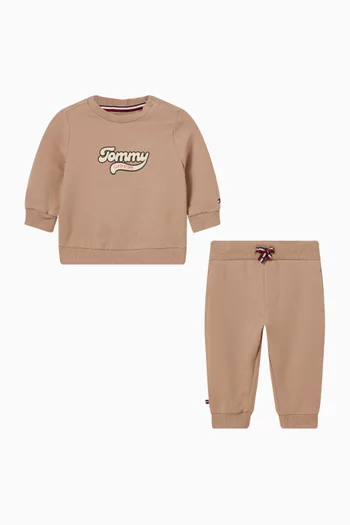 طقم متناسق بتصميم جامعي قطن تيري