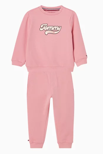 طقم متناسق بتصميم جامعي قطن تيري 