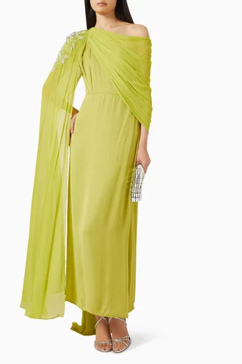 Draped One-shoulder Dress
