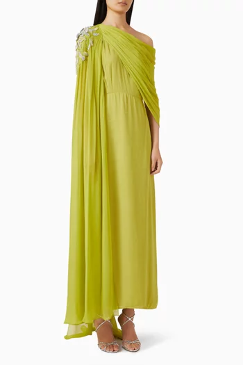 Draped One-shoulder Dress