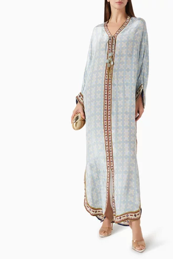 Printed Kaftan in Viscose Crepe