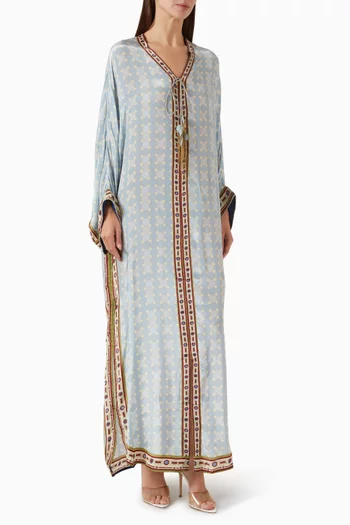 Printed Kaftan in Viscose Crepe