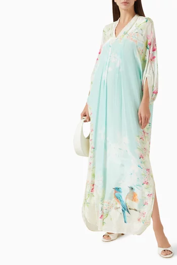 Printed Kaftan in Viscose Crepe & Georgette