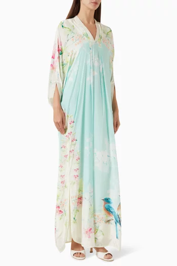 Printed Kaftan in Viscose Crepe & Georgette