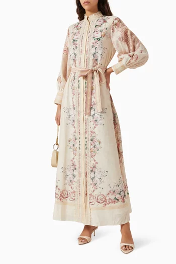 Vivienne Belted Dress in Linen