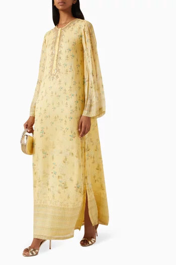 قفطان بنقشة ومطرز بالترتر