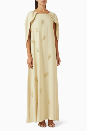 Embellished Cape-sleeve Kaftan