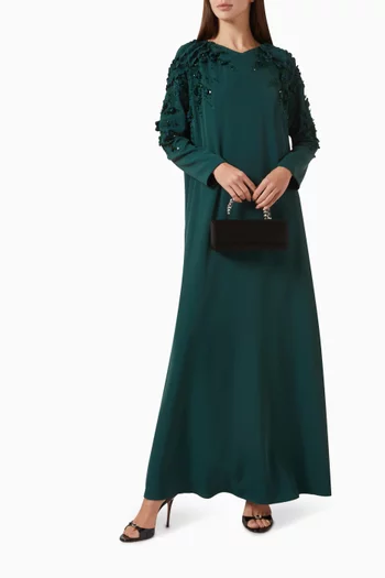 3D Floral-applique Kaftan
