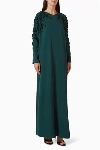 3D Floral-applique Kaftan