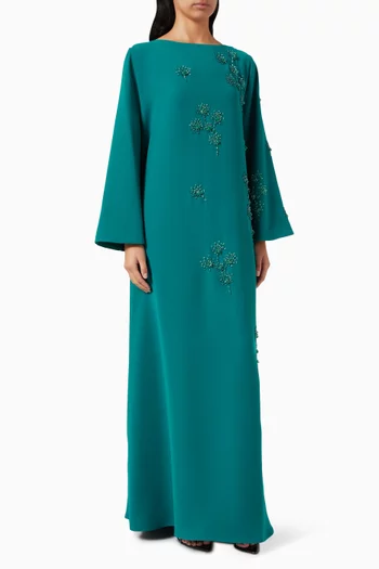 قفطان مزين بزهور بارزة